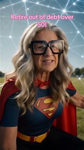 Susan DC is wonderwoman flying in a red cape & silver bracelets gleaming from the sun