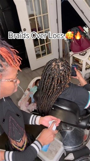 Braids Over Locs #braids #locs #naturalhair #haircare #vacationhair