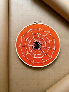 Spooky Spider Web Embroidery Hoop – Halloween Wall Art - Etsy