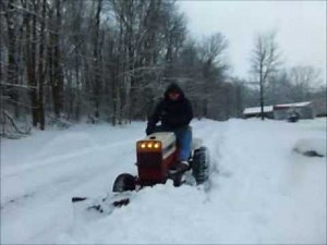818t gravely tractor snow plowing with pvc cutting edge