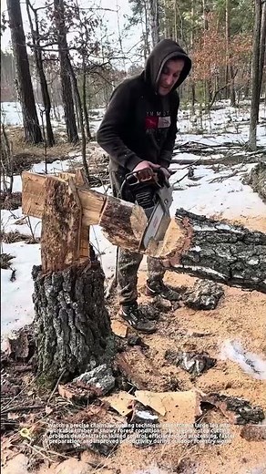 Satisfying Chainsaw Wood Cutting Technique | Precision Forest Work