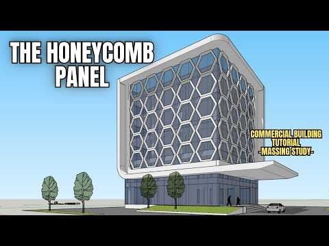 SKETCHUP BUILDING TUTORIAL | HONEYCOMB PANEL FACADE