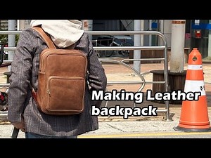 98 [Leather Craft] Making Leather backpack / [가죽공예] 가죽 백팩 만들기 / Free Pattern