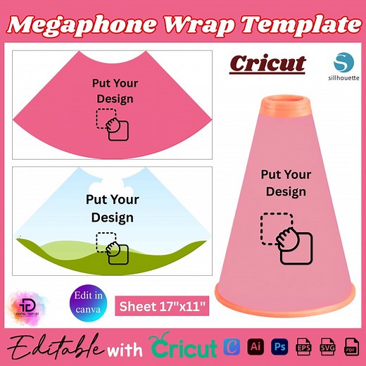Megaphone Wrap Template, Cheers Speaker Design, Megaphone Wrapper SVG, DIY Megaphone, Loudspeaker Label, Wrapper Megaphone Instant Download - Etsy