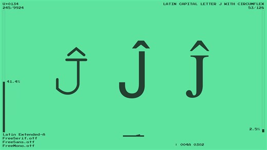 【Unicode快闪】新功能！！！GNU FreeFont字形对比