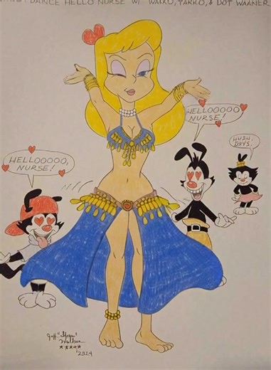 HELLOOOOOOO NURSE!!! Wakko Wakko and Yakko Warner LOVES Hello Nurse's belly dancing!! 💃❤️💕❤️💃 | Bellydance Toons