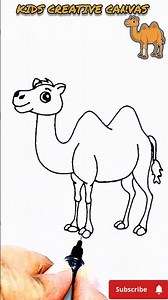 "Super Easy Camel Drawing"🐪✨l #animaldrawing #camel #kidscreativecanvasshorts #shortsviral l