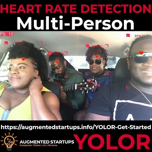 Contactless Heart Rate Detection(Multi-Person) using Eulerian Magnification + YOLOR