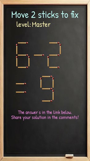 Matchstick Brain Teaser: Move Two Sticks to Fix #416ep8