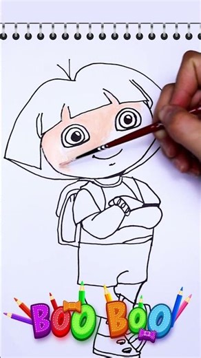 Adventure time! 🎨 Let’s draw Dora the Explorer together! 🐢✨