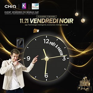 🕒 Le compte à rebours pour le Black Friday est lancé ! Êtes-vous prêt à profiter des offres incroyables de CHiQ, du 21/11 au 02/12 ? Saisissez l'opportunité de gagner des cartes-cadeaux Amazon exclusives et des billets pour les Coupes du monde de Ski de saut/ Ski alpin en Allemagne ! 🏆 #CHiQBlackFriday #Giveaway #CHiQ #SmartWithStyle #FISevent | CHiQ France