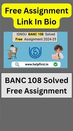 Download IGNOU BANC 108 Solved Free Assignment 2024-25 #ignou #students