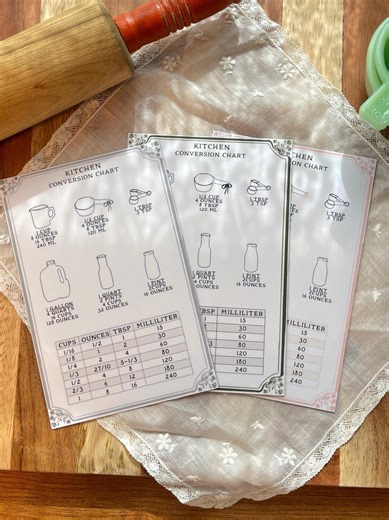 Tableau de conversion de cuisine aimanté 4 x 6 | Tasses, onces, cuillère à soupe, guide en ml | Guide de mesure de la cuisson - Etsy France