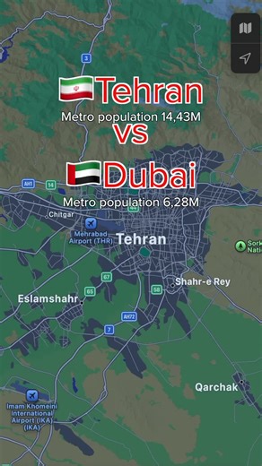 Tehran vs Dubai: A Size Comparison Overview