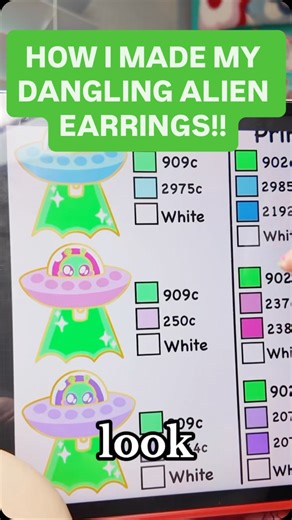 ✨ MILKY 🌱 TOMATO✨ on Instagram: "How I made my new alien earrings!! Comment for part 2 where I unbox them!!✨ ✨Story reshares are greatly appreciated!✨ #earrings #earring #jewelry #alien #cow #cows #smallbusiness #smallbiz #milkytomato #supportsmallbusiness #supportsmallbiz #howto #diy #howtodraw #speeddrawing #speedpaint #smallbusinessowner #tutorial #tut #tutorials #arttutorial #design #alienart #part1"