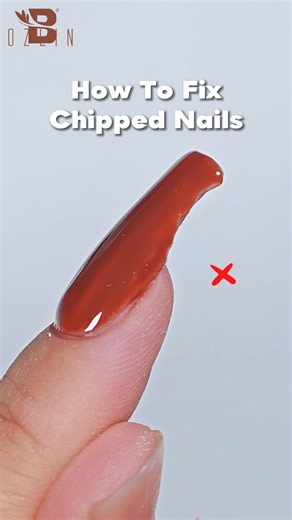 How to Repair Chipped Builder Gel Nails | Easy Nail Hack✨ #nailtutorial #buildergelnails #bozlin