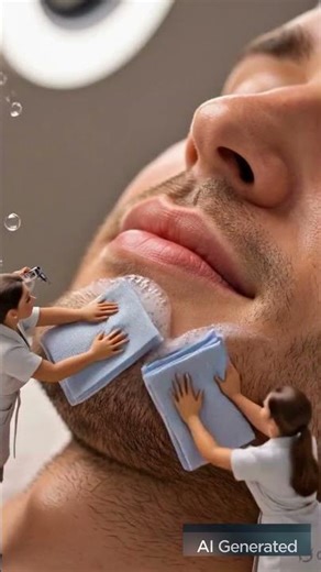 Mini Workers Doing Facial on Human Face 😳✨ | Satisfying 3D Animation #shorts