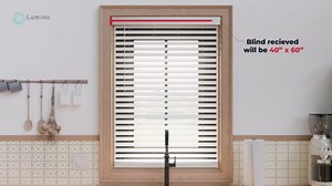 Lumino - Cordless Light Filtering Mini Blinds for Indoor Windows - 35.5" W x 60" L - White, 1" Vinyl Slats, Smooth Lift Operation, Horizontal Window Blinds for Home