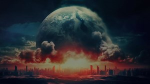 Premium stock video - Planet earth in global destruction of climate change background