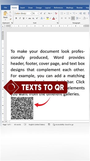 Texts to QR Code in MS Word | Generate a QR from texts in MS Word.