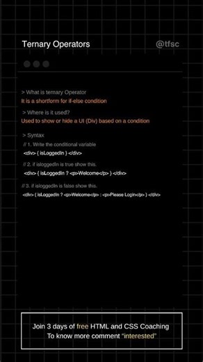 React Ternary Operator Explained | Conditional Rendering Made Easy ⚛️
