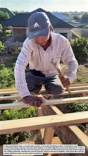 Fast Roof Batten Installation by Hand! Traditional Framing Technique Explained.