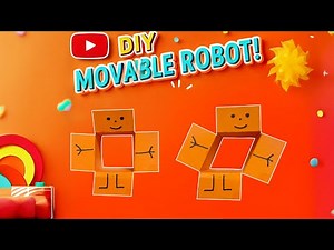 DIY Movable Orange Robot Craft 🤖 Fun & Interactive Paper Toy for Kids #diy #craft #craftyfun #kids