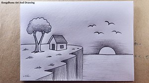 103K views · 1.5K reactions | Mountain Village Scenery Drawing With Pencil Sketch | Easy Pencil Sketch Drawing | Rongdhonu Art and Drawing | Facebook