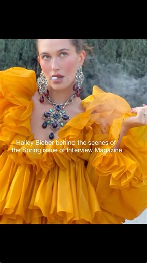 Hailey Bieber behind the scenes of the Spring issue of Interview Magazine,#viralshort #celebrity