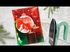 Encaustic - Adventsstimmung - Weihnachtskugel mit Kerzen