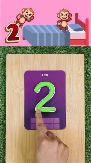 Number 2 with Playdoh! Count to 2 | Five Little Monkeys Song #cocomelon #toddlerlearning #shorts