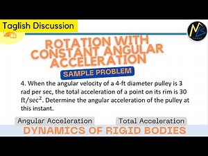 Problem: Rotation with Constant Angular Acceleration - When the angular velocity of a 4-ft diamet...