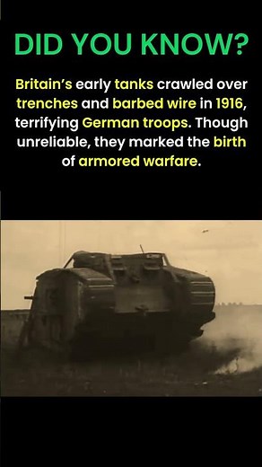 The day tanks entered history #WWI #History #Facts