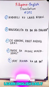 15K views · 405 reactions | Tagalog-English Translation #learnenglish #englishlearning #englishlesson #englishvocabulary #tagalogenglish #filipinoenglish #facebookreels #reelsvideo #reelsviral | Learn English Daily | Facebook