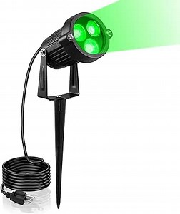 Outdoor Water-Resistant LED Lawn Garden Landscape Lamp Wall Yard Path Patio Lighting Spot Lights Green AC Spiked Stand with Power Plug (1)