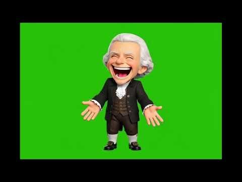 Thomas Jefferson Cartoon in Chroma Key