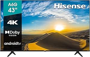 Hisense 43A6G 43-Inch 4K Ultra HD Android Smart TV with Alexa Compatibility (2021 Model)