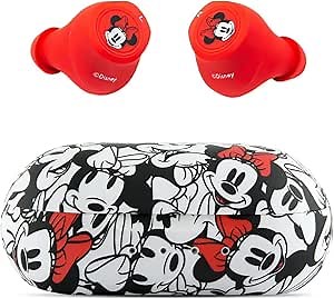 Disney Minnie Mouse Bluetooth Earbuds with Charging Case- Bluetooth Wireless Headset with Built-in Mic and 30 Hours of Playtime- Minnie Mouse Gifts for Women, Men and All Fans of Disney Gifts