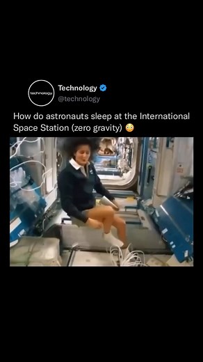 Technology | Sleeping at the ISS 💤 Astronauts sleep in space by using tethered sleeping bags to prevent floating in microgravity. They follow a strict... | Instagram