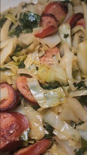 The BEST Way to Cook Kale & Cabbage with Cajun Sausage!#KaleAndCabbage#onepotmeal