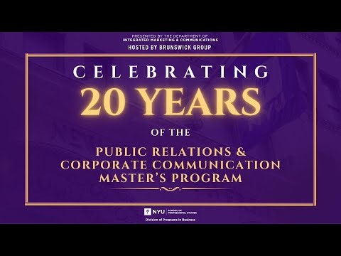 Public Relations & Corporate Communication Master's Program 20th Anniversary