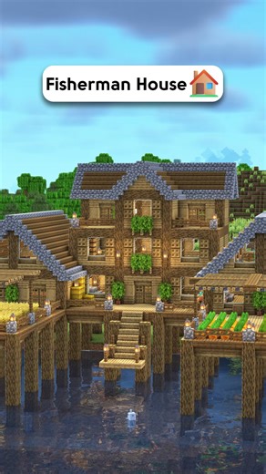 Mipha on Instagram: "Minecraft Starter Fisherman House 🏠 💾 Subscribe to download this build & follow for more cozy Minecraft builds! 🌳 Minecraft: Java 1.21+ ☀️ Shaders: BSL #minecraft #minecraftbuilds #minecraftinspiration #minecrafttutorial #minecraftideas #miphablock"