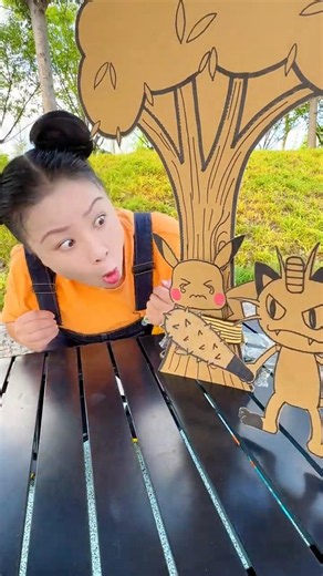 Help The Cardboard Pikachu #cardboard #funny #asmr #Celine_MissBunBun