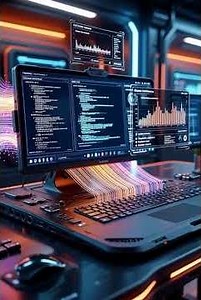 "Ultra Futuristic Desk Setup — AI Power Meets Neon Tech #ai #smartcitylife #aivideo