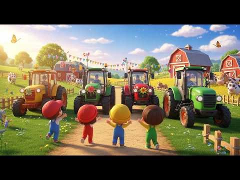 Tractors on the Farm Parade | Farm Vehicles Song for Kids | Fun Nursery Rhyme