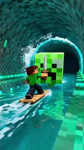 Minecraft : Water Slide #minecraftshort #minecraft #shortvideo