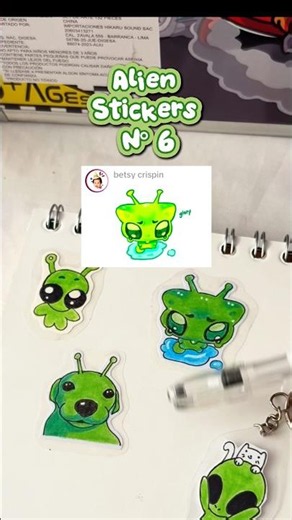 Alien Stickers N°6 😿✨#aliens #marcianos #drawings #cats #stickers