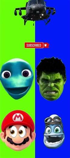 👀Wrong Heads Dame Tu Cosita Challenge Hulk vs Crazy frog and Mario vs Green Alien 👽