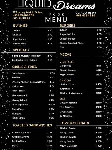 Liquid Dreams Chatsworth: Daily Food and Drinks