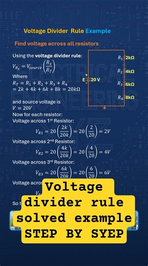 Voltage Divider Rule Example 5 #voltagedivider #circuitanalysis